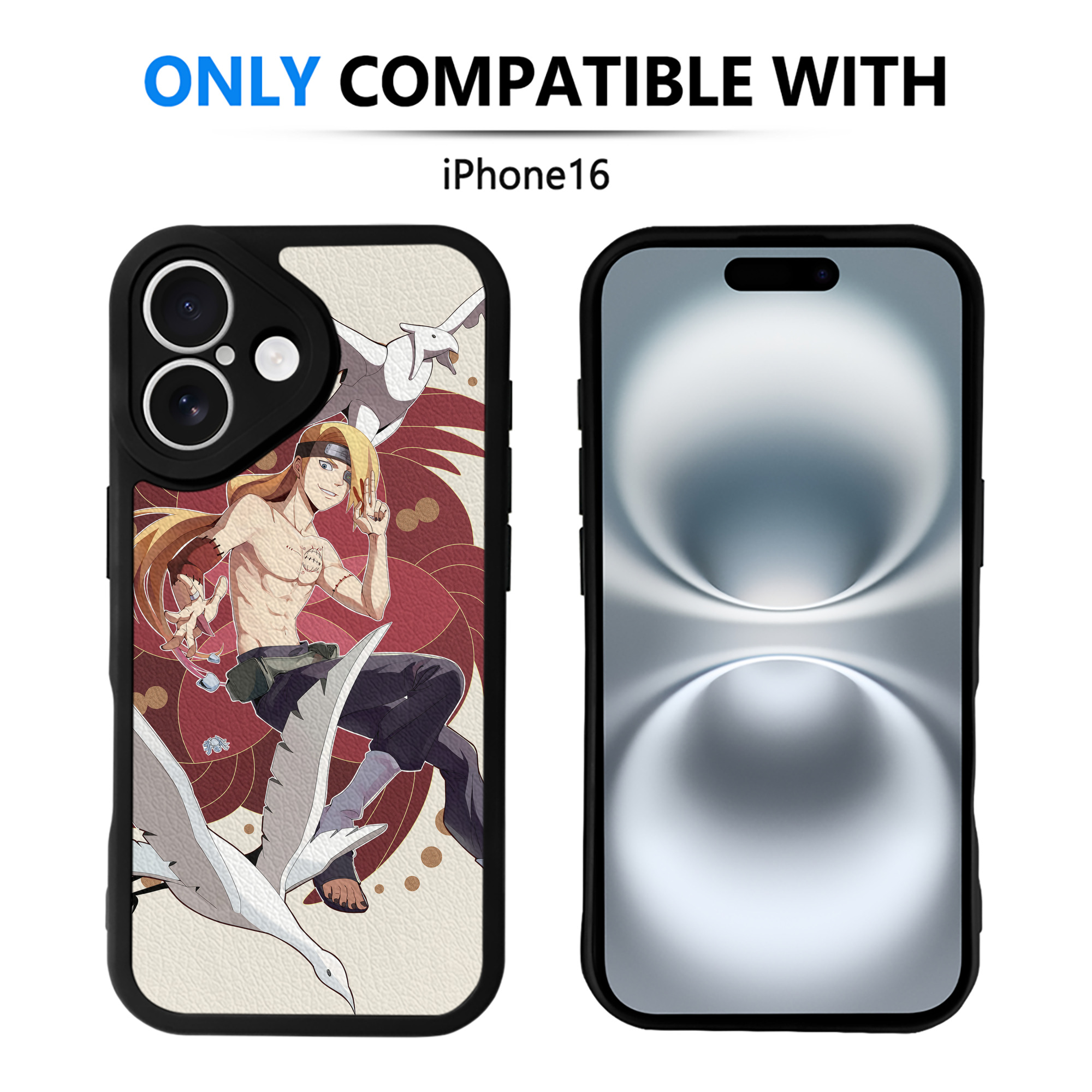 （画像用） NARUTO -ナルト- NARUTO -ナルト- 疾風伝 【iPhone 16シリーズ対応】シリコンスマホケース（レザー調） 材質：シリコン